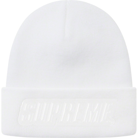 Supreme Raised Patent Logo Beanie - White