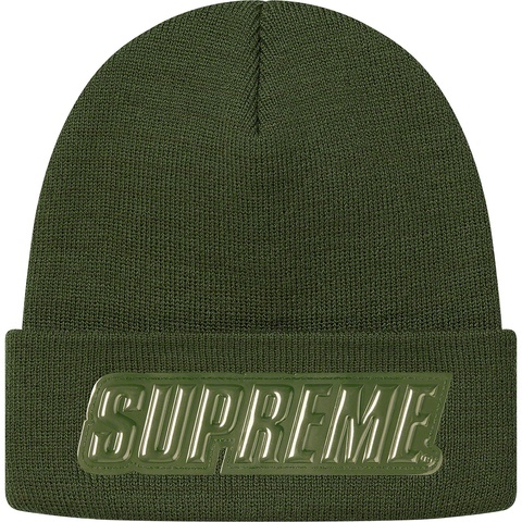 Supreme Raised Patent Logo Beanie - Olive