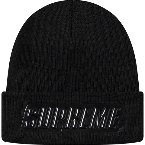 Supreme Raised Patent Logo Beanie - Black