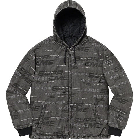 Supreme Reversible Dimensions Logo Denim Work Jacket - Black