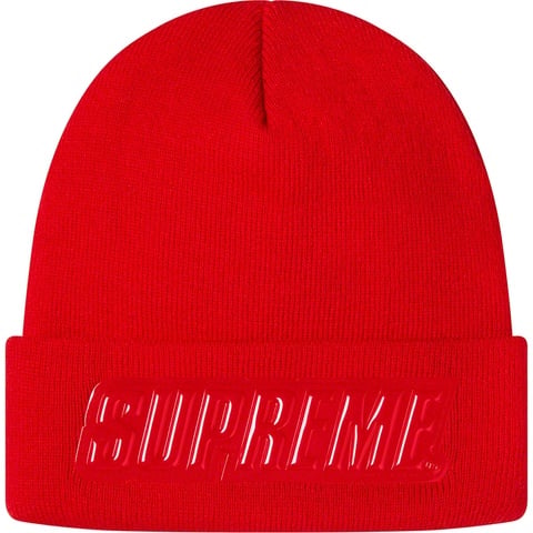 Supreme Raised Patent Logo Beanie - Red