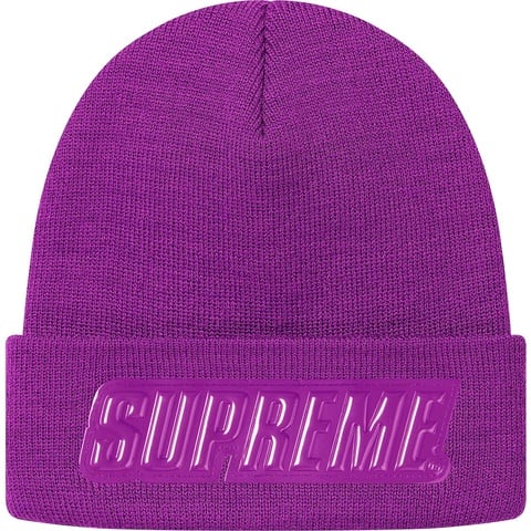 Supreme Raised Patent Logo Beanie - Purple
