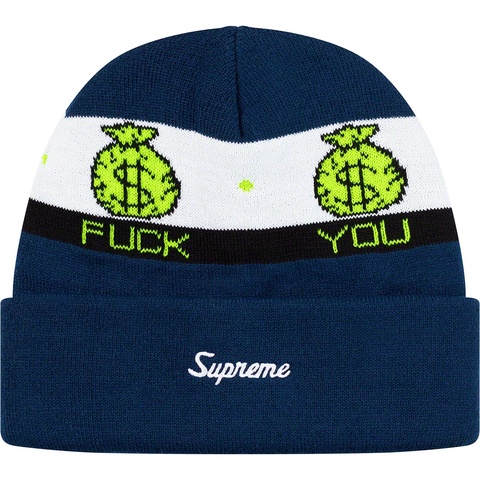Supreme Pay Me Beanie - Navy