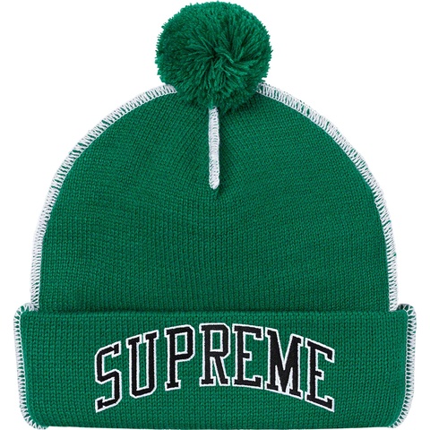 Supreme Contrast Stitch Beanie - Green