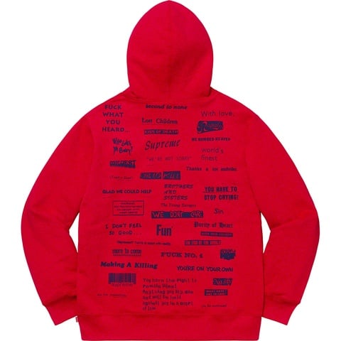 Stop Crying Hooded Sweatshirt - fall/winter 2019 - Supreme