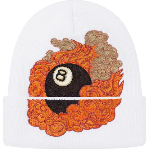 Supreme Martin Wong/Supreme 8-Ball Beanie - White