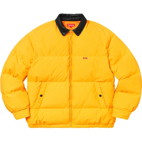 Supreme Leather Collar Puffy Jacket - Yellow