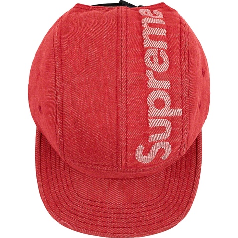 Supreme Top Logo Denim Camp Cap - Red