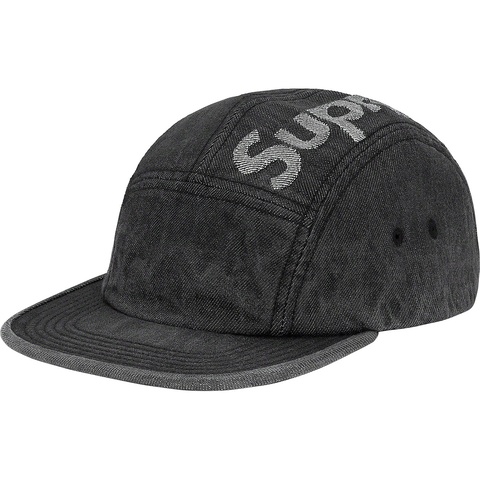 Supreme Top Logo Denim Camp Cap - Black