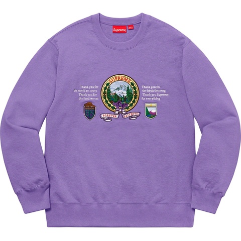Supreme Mountain Crewneck - Light Violet