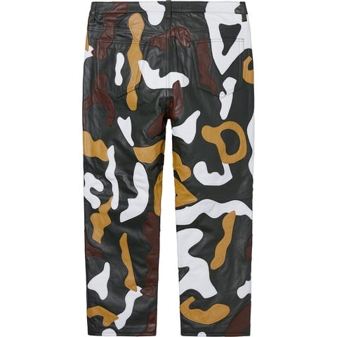 Supreme Camo Leather 5-Pocket Pant - Green Camo