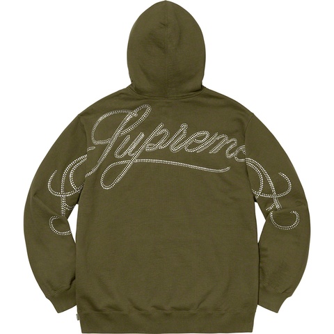 Rhinestone Script Hooded Sweatshirt - Supreme