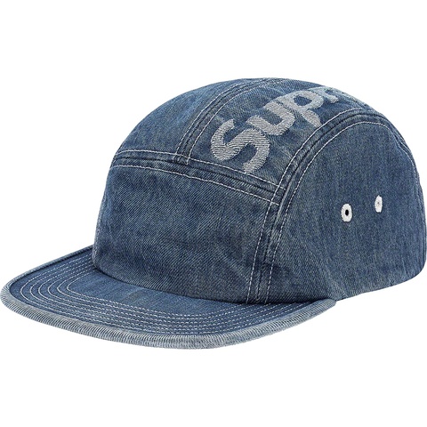 Supreme Top Logo Denim Camp Cap - Blue