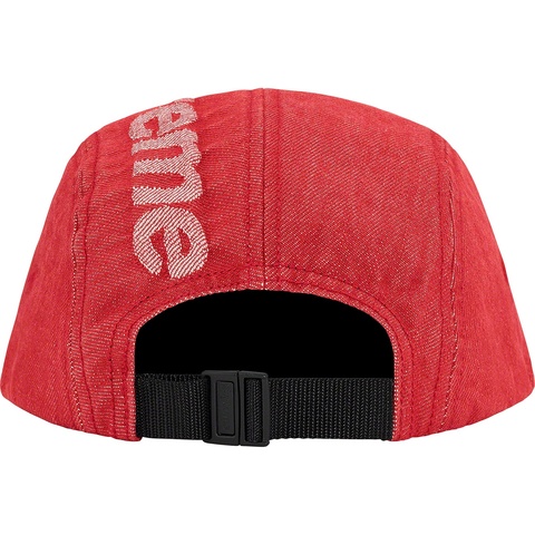 Supreme Top Logo Denim Camp Cap - Red