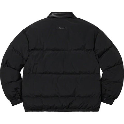 ジャケット・アウター supreme leather collar puffy jacket xl Supreme Leather Collar Puffy Jacket Blue Plaid Men's - FW19 - US