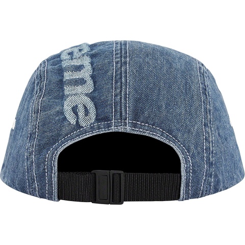 Supreme Top Logo Denim Camp Cap - Blue