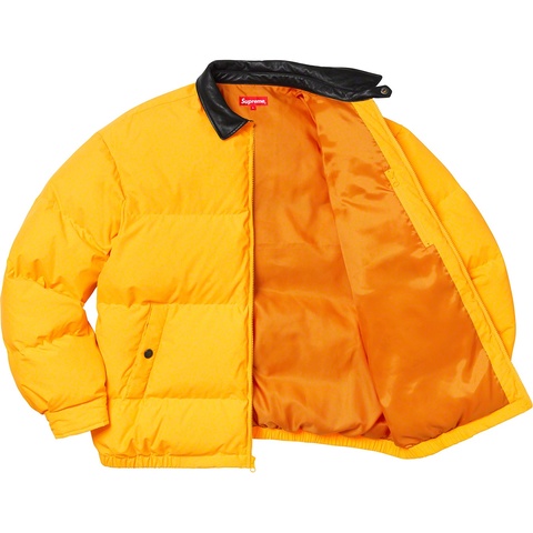 Supreme Leather Collar Puffy Jacket - Yellow