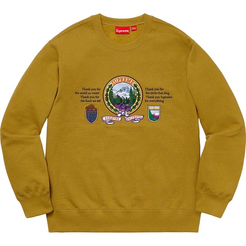 Supreme Mountain Crewneck - Dark Mustard