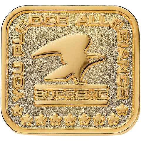 Supreme Pledge Allegiance Pin - Gold