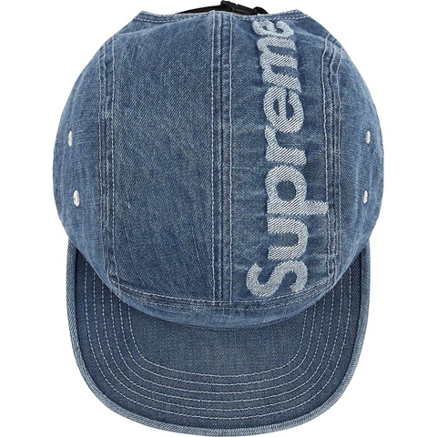 Supreme Top Logo Denim Camp Cap - Blue