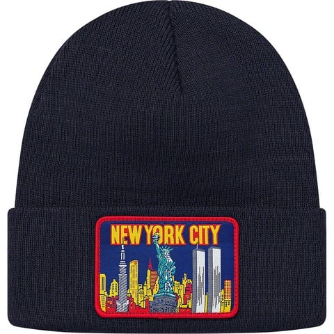 Supreme NY Patch Beanie - Navy