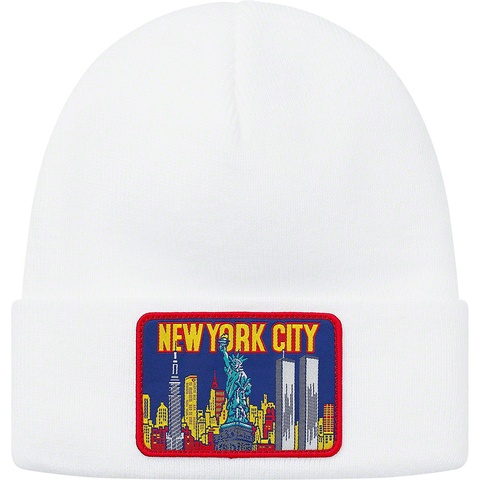 Supreme NY Patch Beanie - White