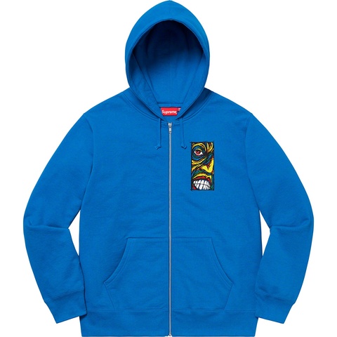 Supreme Disturbed Zip Up Hooded Sweatshirt - Bright Blue