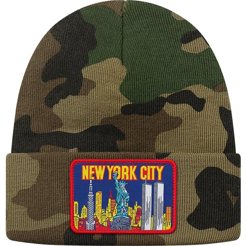 Supreme NY Patch Beanie - Woodland Camo
