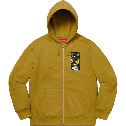 Supreme Disturbed Zip Up Hooded Sweatshirt - Dark Mustard