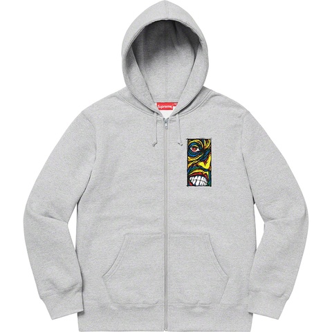 Supreme Disturbed Zip Up Hooded Sweatshirt - Heather Grey
