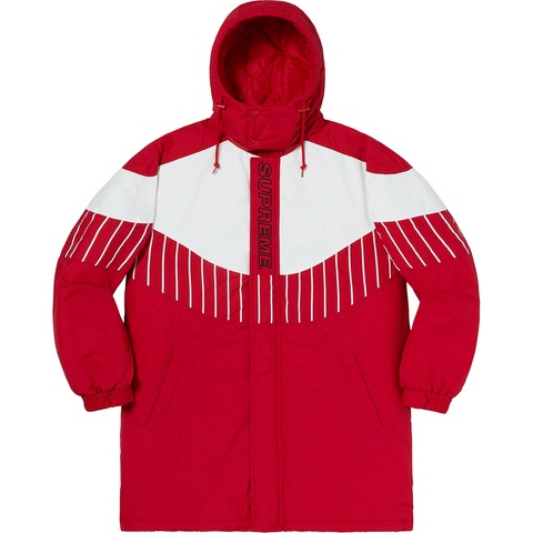 Supreme Pinstripe Panel Sports Parka - Red