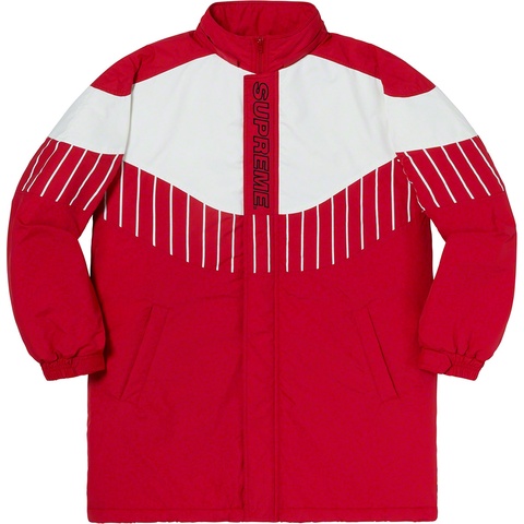 Supreme Pinstripe Panel Sports Parka - Red
