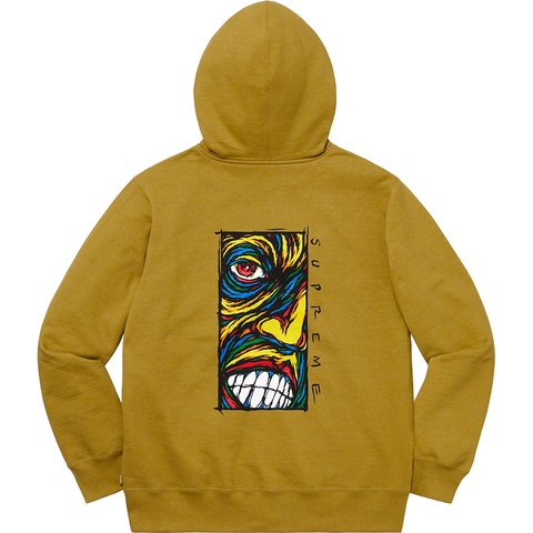 Supreme Disturbed Zip Up Hooded Sweatshirt - Dark Mustard