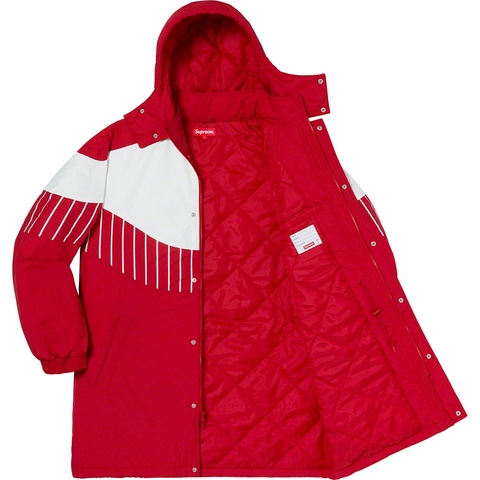 Supreme Pinstripe Panel Sports Parka - Red
