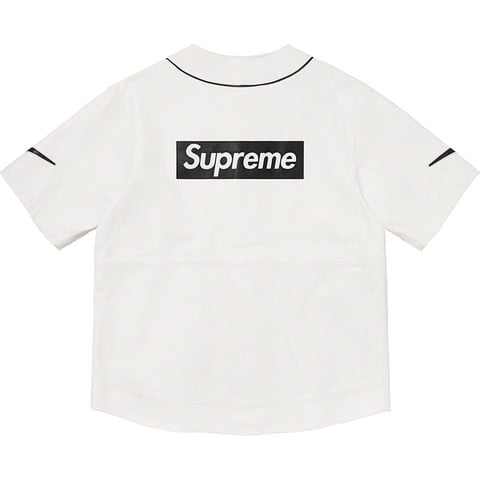 Nike Supreme XL ホワイト Baseballシャツレザー Supreme®/Nike® Leather Baseball Jersey - Supreme