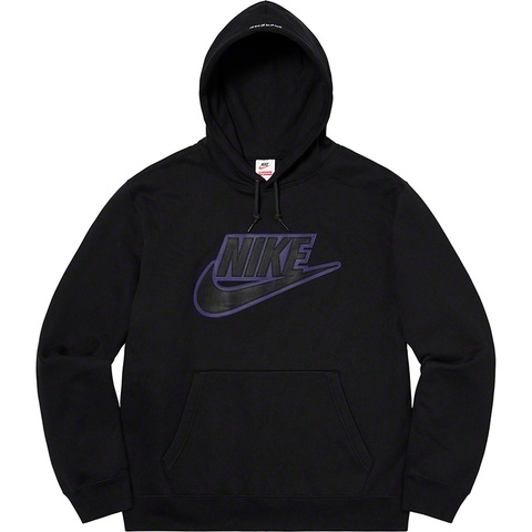 Supreme Supreme®/Nike® Leather Appliqué Hooded Sweatshirt - Black