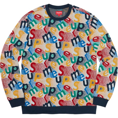Supreme Scatter Text Crewneck - Navy