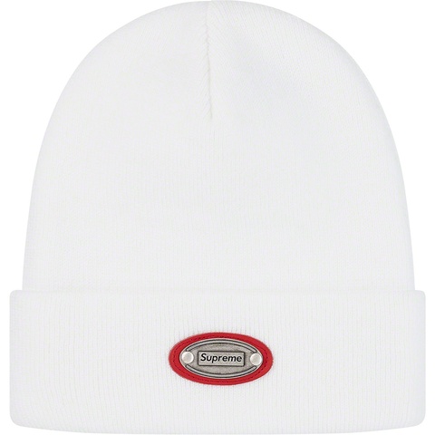 Supreme Metal Plate Beanie - White