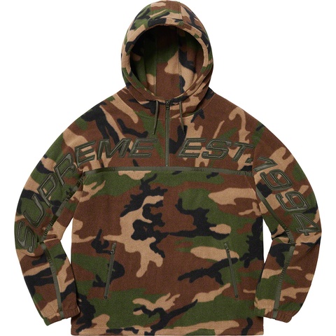 Supreme Polartec® Half Zip Hooded Sweatshirt - Woodland Camo