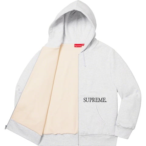 Supreme Thermal Zip Up Hooded Sweatshirt - Ash Grey