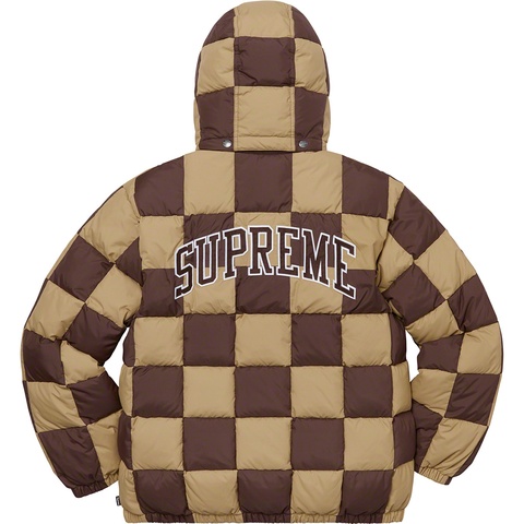 Supreme Checkerboard Puffy Jacket - Tan