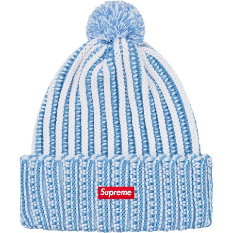 Supreme Contrast Stripe Beanie - White