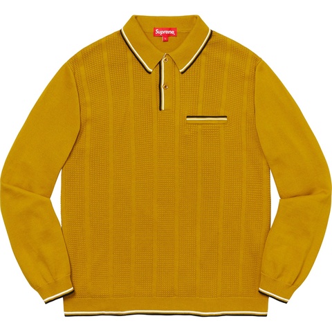 トップス FW19 Supreme Stripe Rib L/S Knit Polo Supreme Stripe Rib L/S Knit Polo Light Pink Men's - FW19 - US
