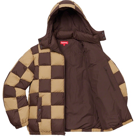 Supreme Checkerboard Puffy Jacket - Tan