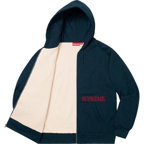 Supreme Thermal Zip Up Hooded Sweatshirt - Navy