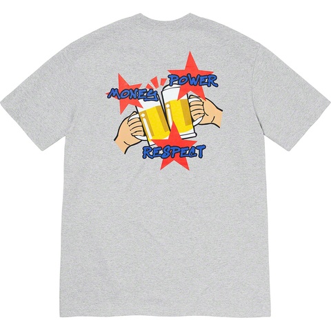 Supreme Money Power Respect Tee - Heather Grey