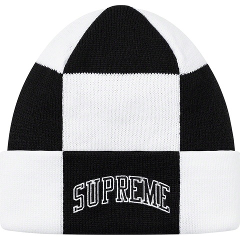 Supreme Checkerboard Beanie - White