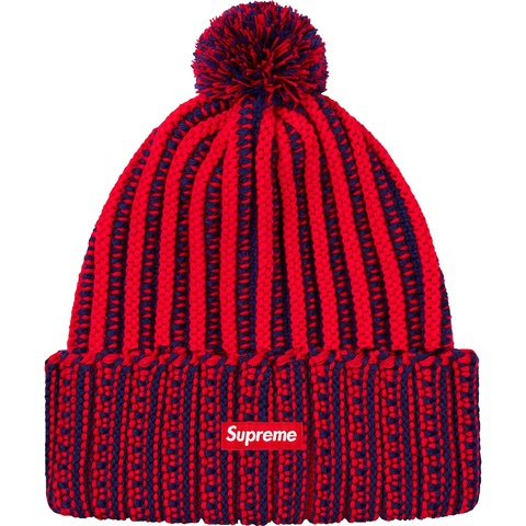 Supreme Contrast Stripe Beanie - Red