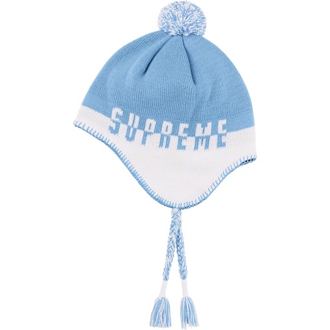 Supreme Split Logo Earflap Beanie - White