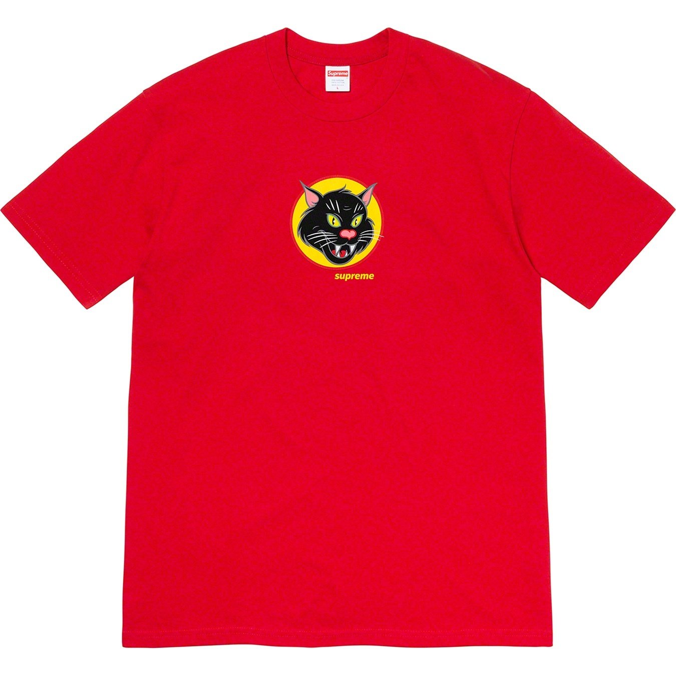 Supreme Black Cat Tee (SS20) - Red - $38